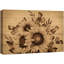 Panneau de tournesol effet bois rétro rétro classique sépia tournesols floraux sur toile-94423178-94423179