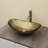 21-1/2 in. Gold Glass Oval Vessel Bathroom Sink with Chrome Pop-up Drain