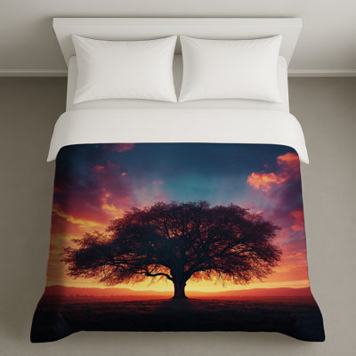 Sunset Silhouette Tree Duvet Covers