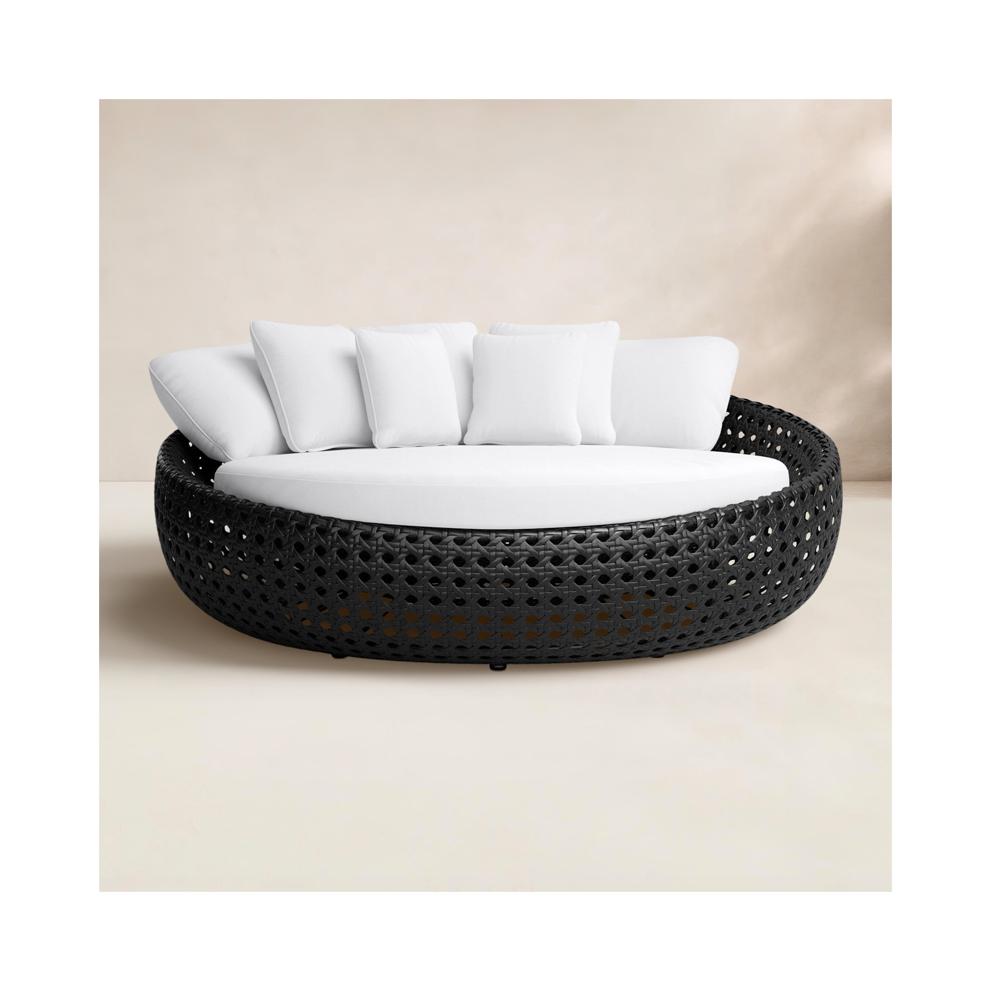 Claymore 82.5'' Wide Curved Premium All-Weather Wicker Patio Daybed with Sunbrella® Cushions