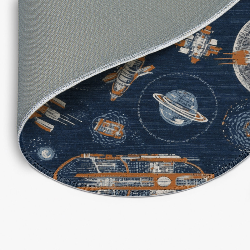 Tapis intérieur et extérieur gris Transport, Rond 5 pi
