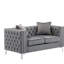 Causeuse en velours gris Lorreto