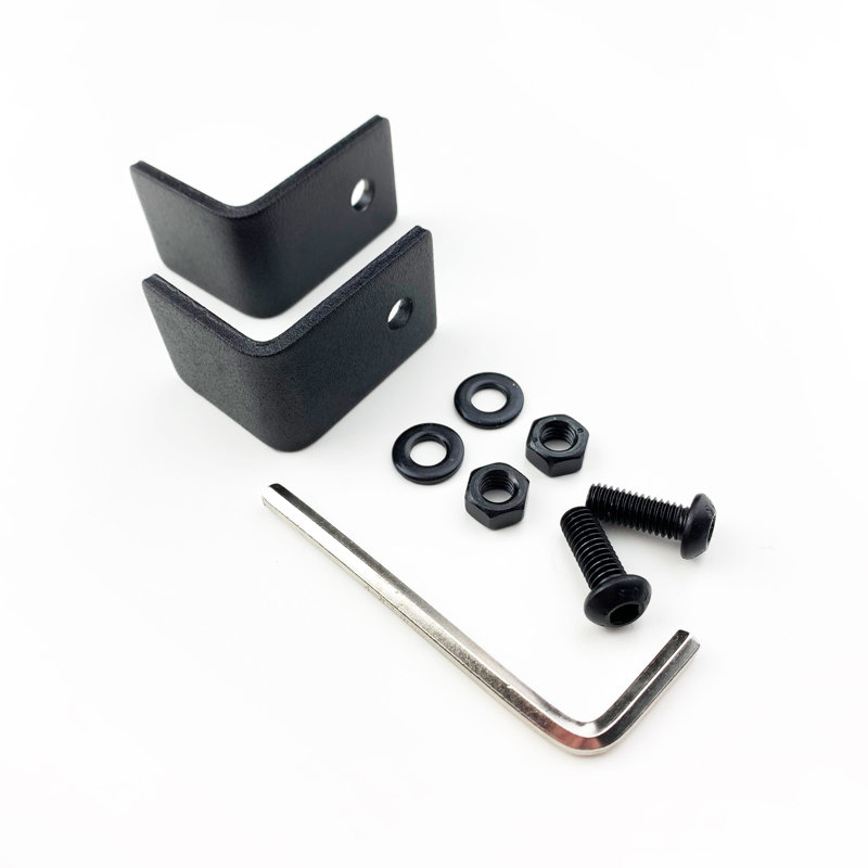 Ensemble anti-saut en L noir rustique pour porte extérieure à simple dérivation