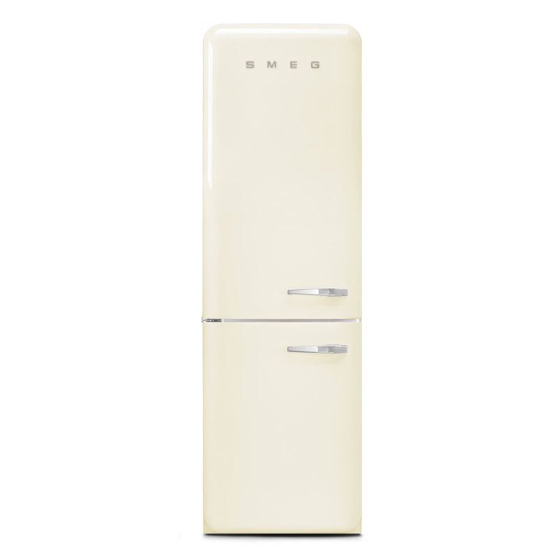 SMEG 50s Style 24" Bottom Freezer 12.8 cu. ft. Energy Star Refrigerator, Left, Cream