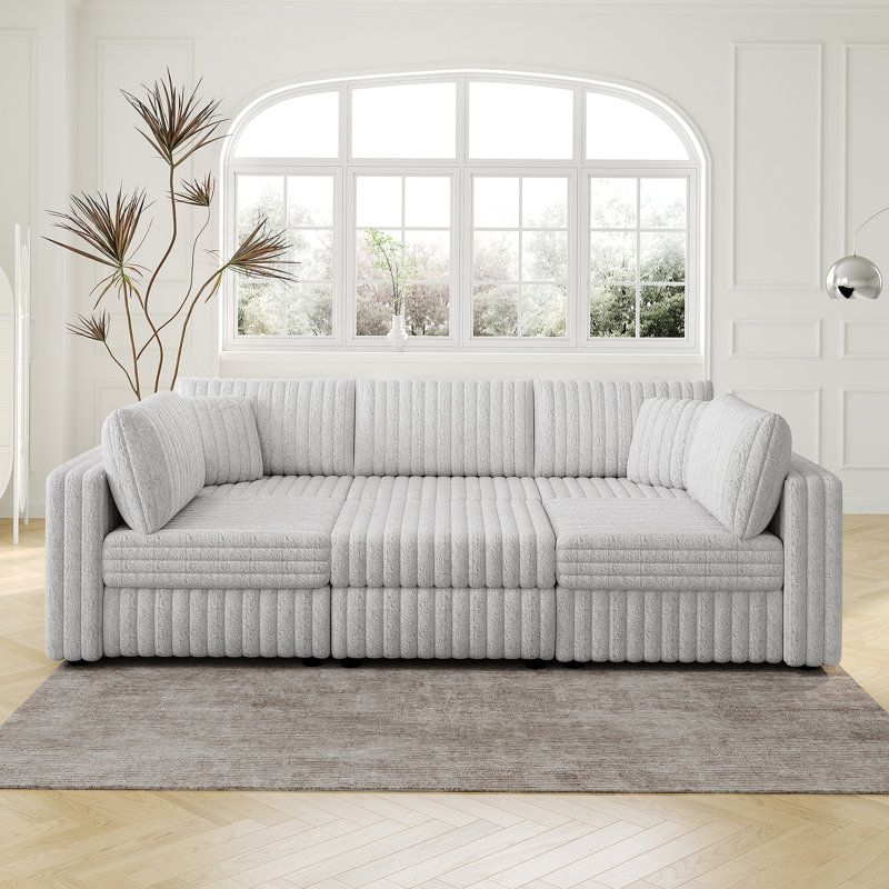 Canapé modulaire confortable avec design élégant et rangement pratique, 106.3" W