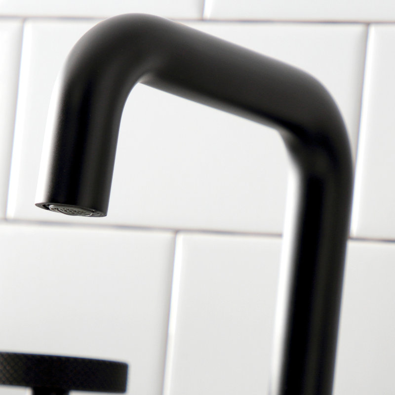 Robinet de salle de bain à large entraxe avec bonde Webb, Noir mat