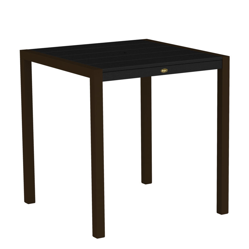 TREX Outdoors Surf City Counter Table, 36" x 36", Textured Bronze/Charcoal Black