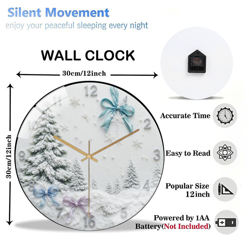 Horloge murale 12 po enneigée