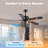 52" Farmhouse Ceiling Fan with Light and Remote, Rustic Ceiling Fan with Deer & Bear Cage