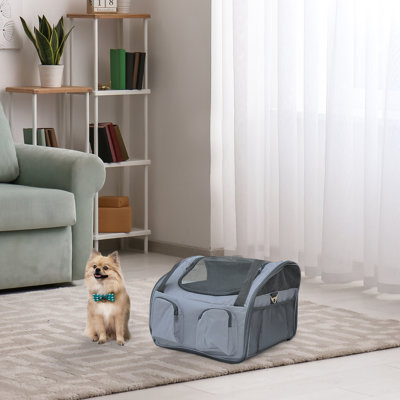 Edith Soft Sided Pet Carrier Foldable Cat Carrier Dog Puppy Grey