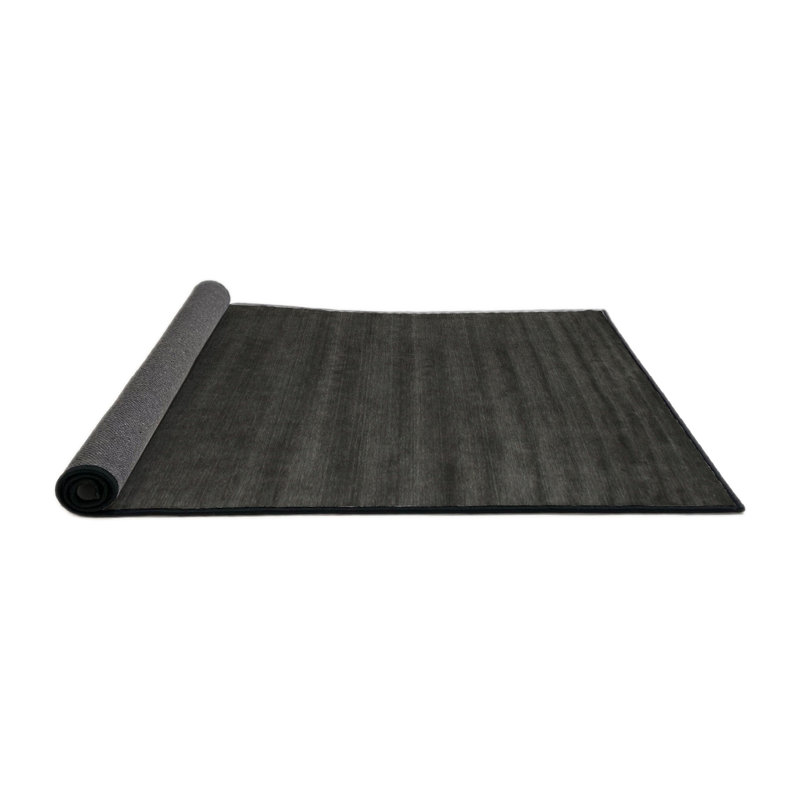 Tapis en laine et en polyester tissé à la machine de couleur unie avec Tapis décoratif, Rond 4 pi