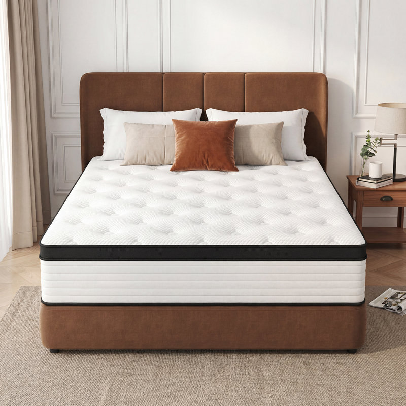 Matelas hybride simple moyen de 8 pouces, 8 pouces, Lit simple