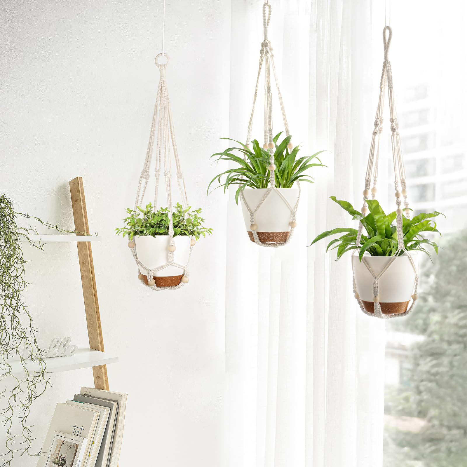 Dakota Fields Hanging Planters, Macrame Plant Hangers With Self ...