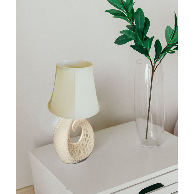 Beige Linen Bell Empire Lamp Shade with Brass Fitter