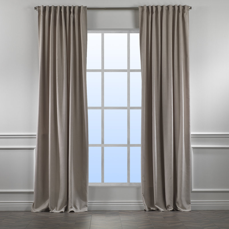 Solid Room Room Darkening Tab top Curtain Panels, 52" W x 108" L, Light Stone