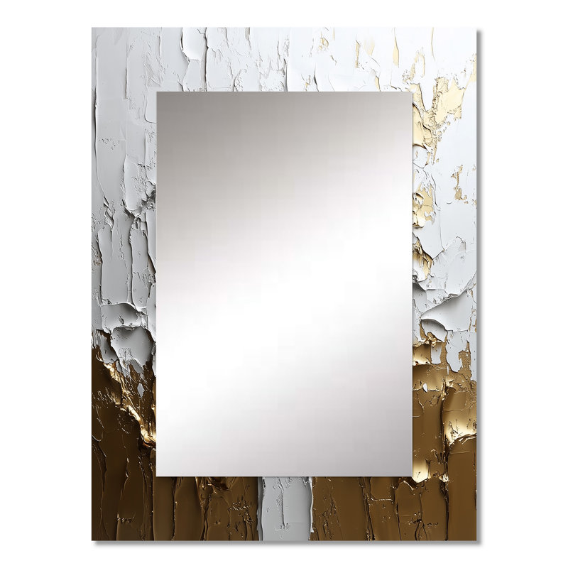 White An Gold Christianity Cross Dream II - Christianity Decorative Wall Mirror, Traditional Mirror, Printed Metal Art