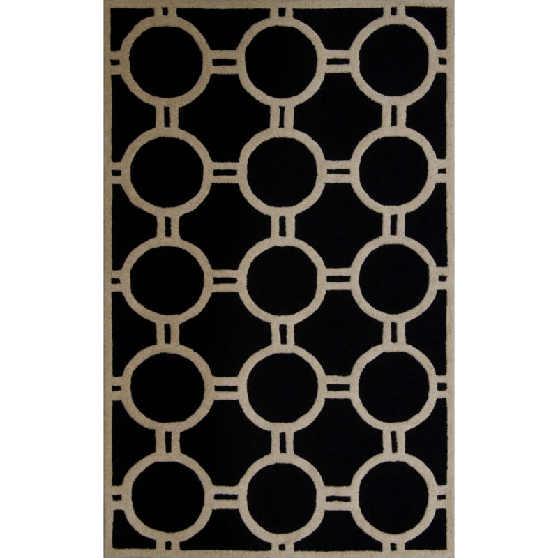 Sanyla Hand Tufted Wool Geometric Rug, Rectangle 9' x 12'