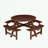 Outdoor Round Picnic Table Set with 4 Built-in Benches and Umbrella Hole-2020630371