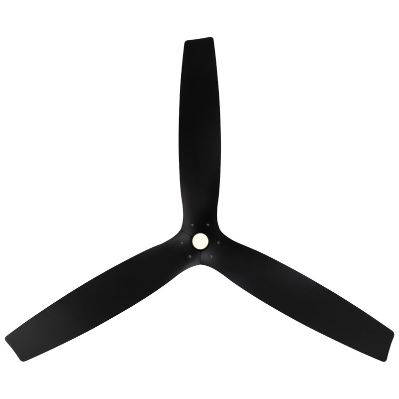 Spinster 60'' Smart Ceiling Fan with LED Light and Bluetooth Remote Control Included, Matte Black