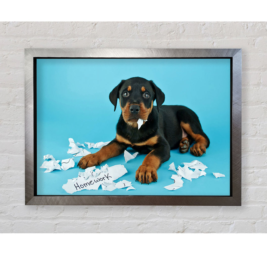 Frecher Rottweiler Welpe Hund - Druck