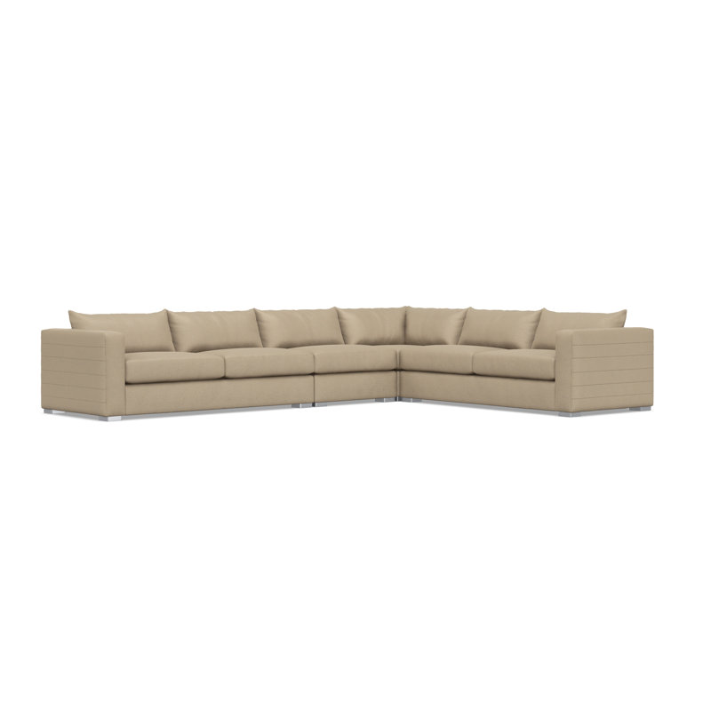 Sectional, Tan Polyester