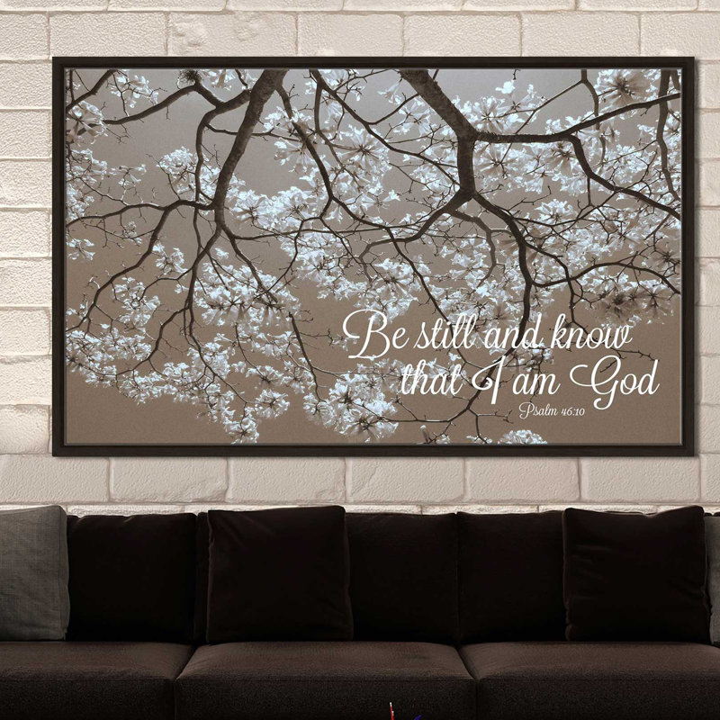 «Be Still», reproduction de photo, H 21,5 po x l 27,5 po x P 0,75 po, Cadre espresso