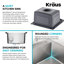 Évier de cuisine en acier inoxydable de calibre 18 KRAUS Fairlane-109401981-114834426