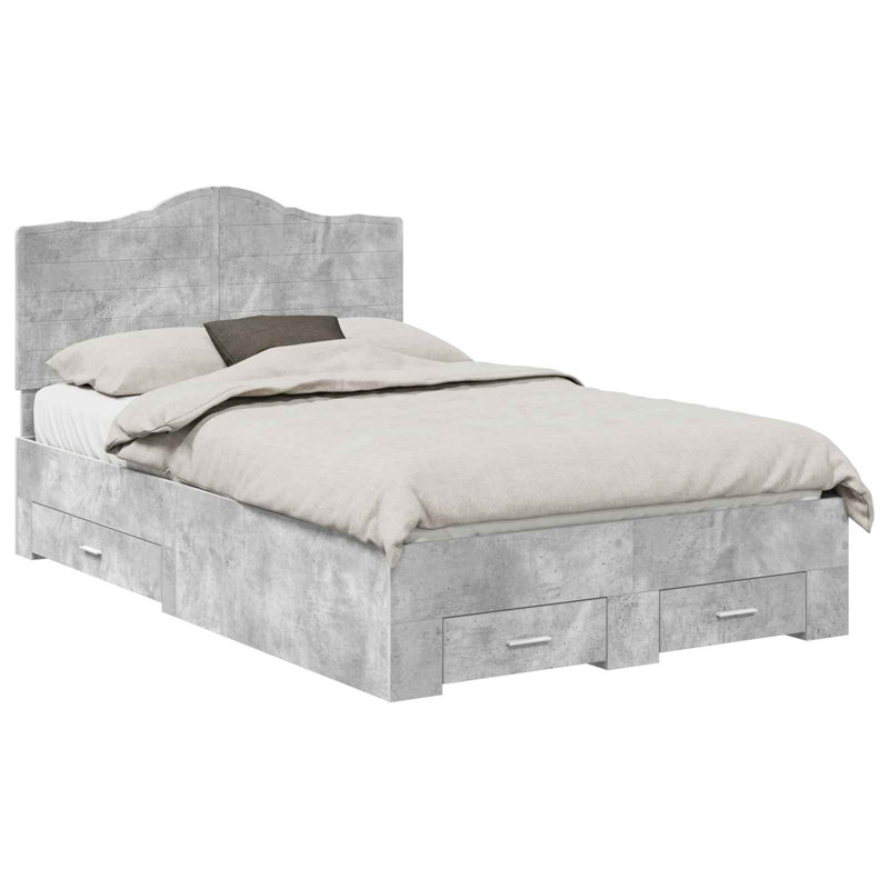 Bed, Concrete Grey, Small Double (120 x 190 cm)