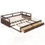 Lit de jour en bois avec lit gigogne et deux tiroirs de rangement, canapé-lit extensible pour une utilisation polyvalente dans la chambre ou le salon-1165607832