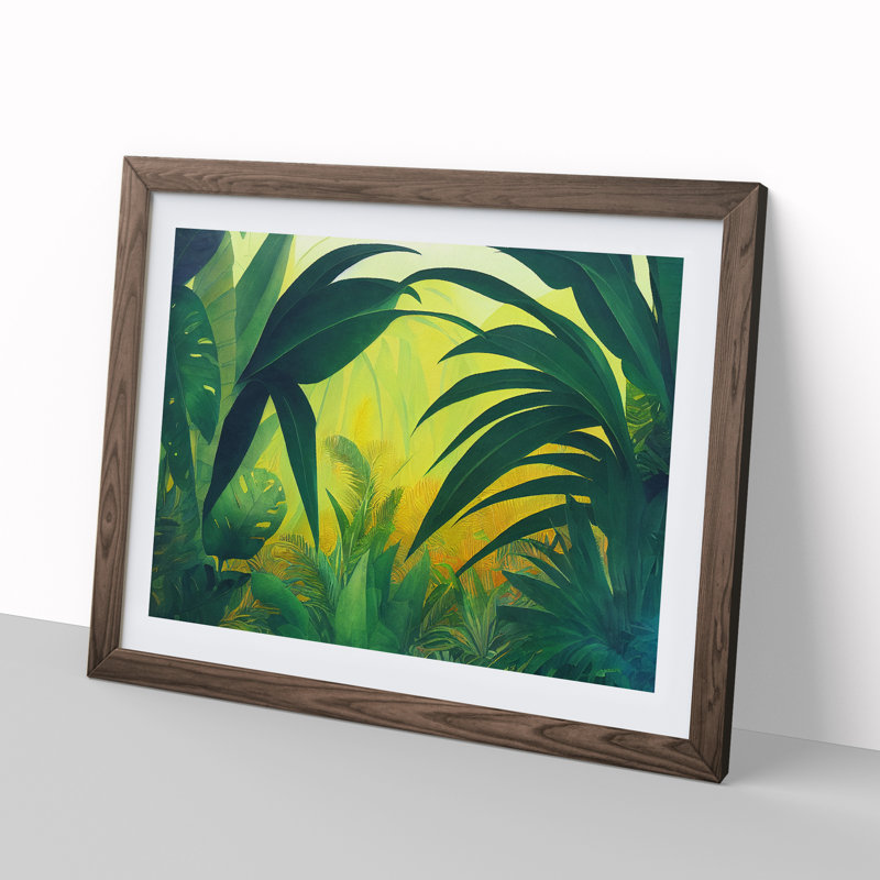 Jungle Vol.1 - Single Picture Frame Painting, 25cm H x 34cm W x 2cm D, Walnut