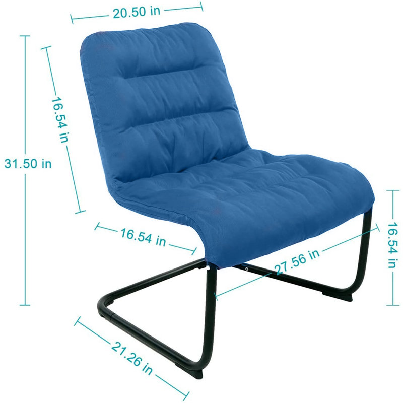 Fauteuil d'appoint rembourré Chumy, Bleu