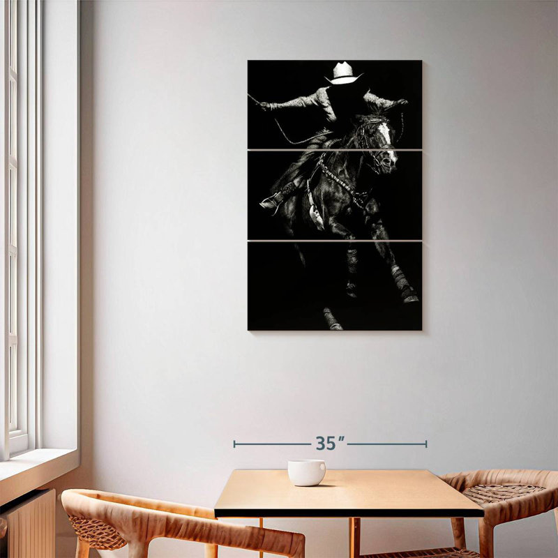 Lelar Scratchboard Rodeo III, 57" H x 36" W