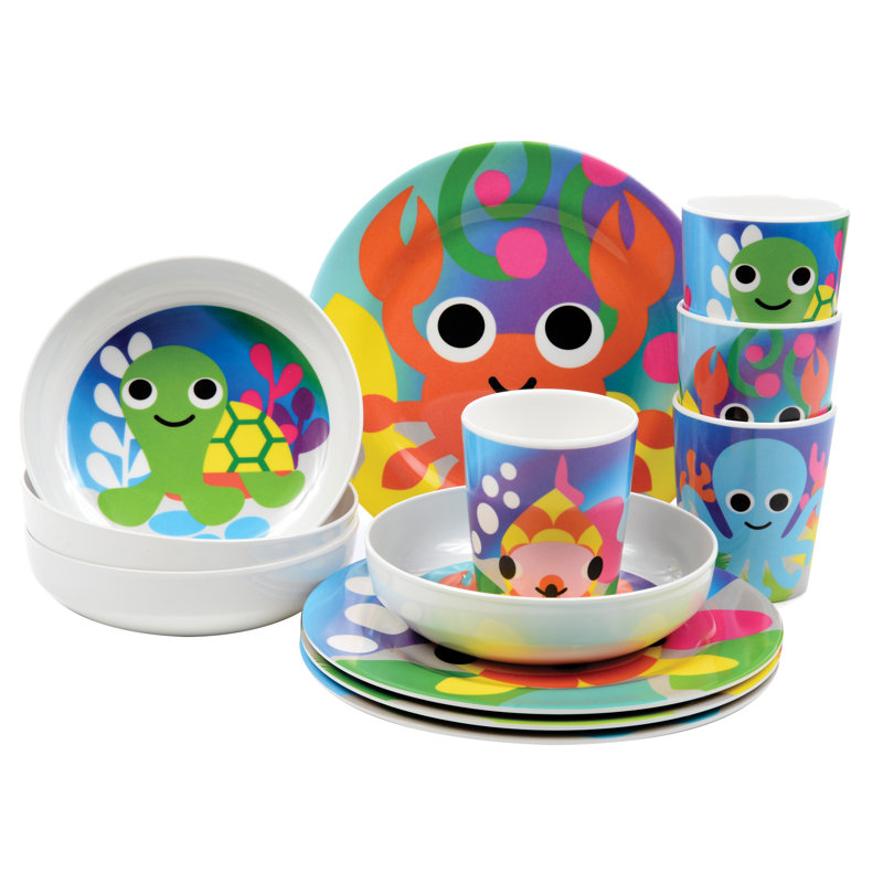 Mélamine océan repas bol 4 pièces Set