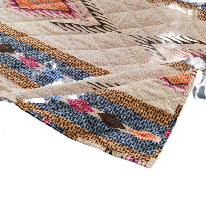 Benjara Yeno Throw Blanket, Multicolor Southwestern Design, Polyester
