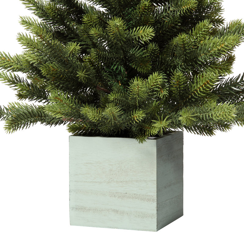 2.5' Prelit Potted Fir Christmas Tree with Warm LED Lights