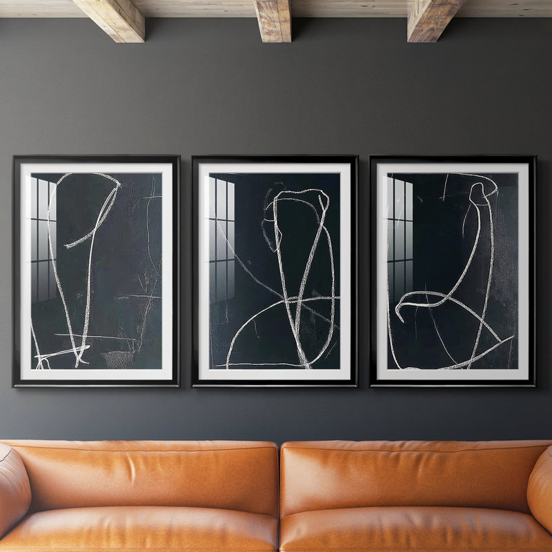 ABSTRACT Series DCX III - Impression encadrée sur mesure de qualité supérieure - 3 pièces, H 19 po x l 27 po