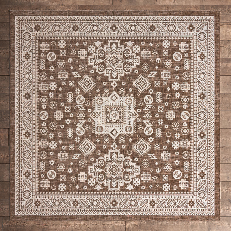 Danera Geometric Indoor / Outdoor Rug, Square 10'