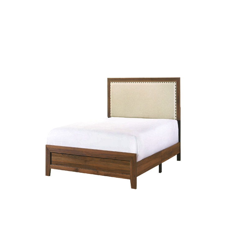 Tête de lit tapissier brun capitonné avec garniture cloutée 1pc, Lit simple, Brun