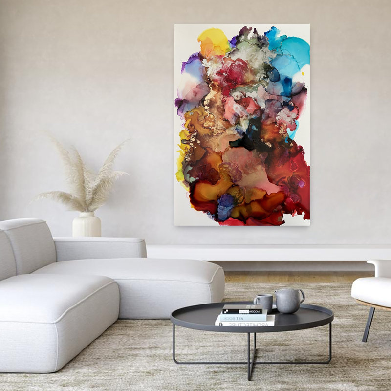 Art mural moderne contemporain abstrait Blooms IV, H 60 po x l 40 po