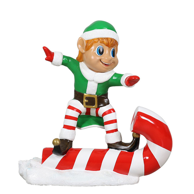 Elfe sur une canne de Noël