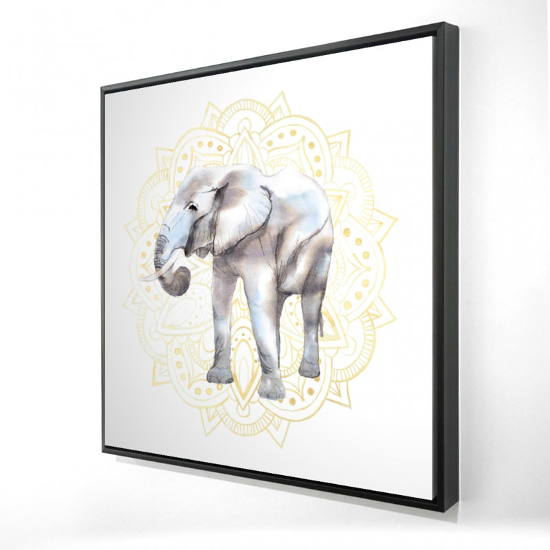 "Motif éléphant sur mandalas"