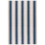 Blue Awning Stripe Machine Washable Rug