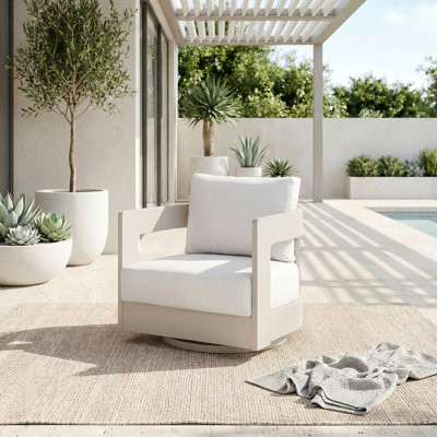 Chaise pivotante en aluminium pour l'extérieur avec coussins Sunbrella