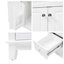 Meuble-lavabo classique 48 po avec lavabo en résine, armoire en bois de pin massif avec tablettes de porte intégrées et 6 tiroirs (blanc)