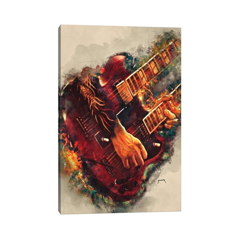 Jimmy Page's Electric Guitar - Print on Canvas, Wrapped Canvas, 66.04 cm H x 45.72 cm W x 3.175 cm D