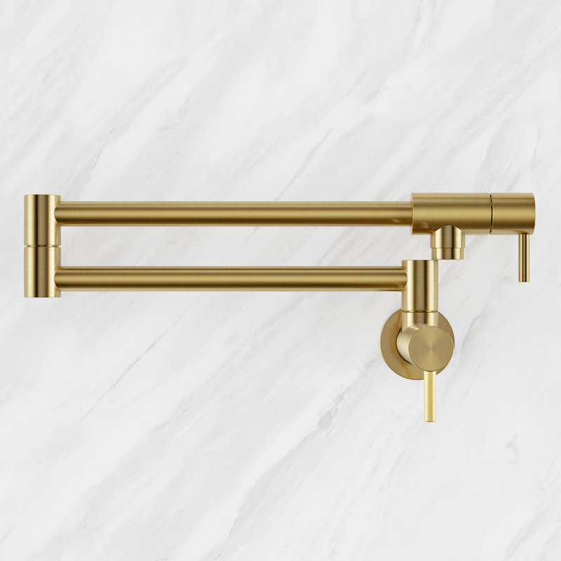 Ivy Retractable Wall-Mounted Pot Filler, Brushed Gold