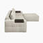 Canapé modulaire 4 pièces avec repose-pieds en tissu texturé, détails capitonnés et plateaux d'accoudoirs en bois de 154 po Rousey-969721264