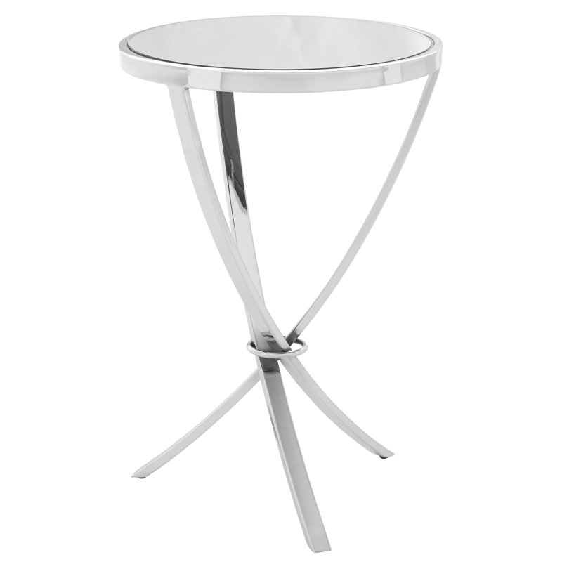 Fultz Cross Legs End Table, Chrome, Silver