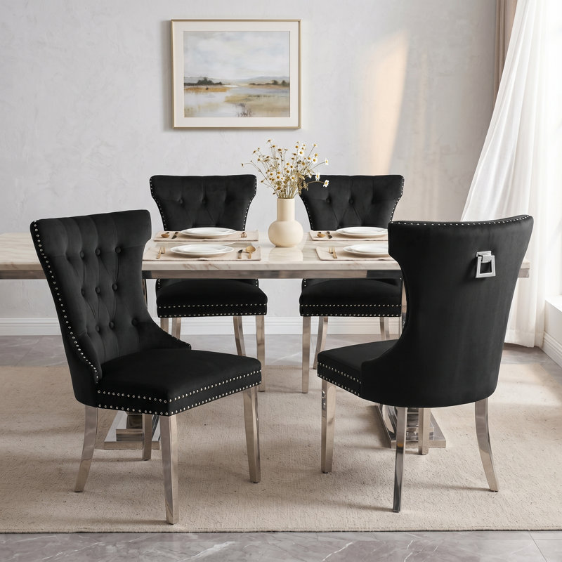 Fauteuil à oreilles Haikey, Argent, Noir