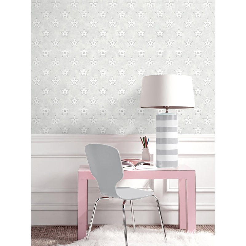 Rouleau de papier peint L 33 pi x l 20,5 po Sadeer, Neige argent métallique